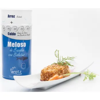 Meloso de bacalao con boletus 460 gr.